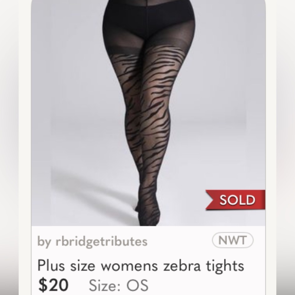One-Size-Plus Zebra-Striped Tights – Bold and Stylish